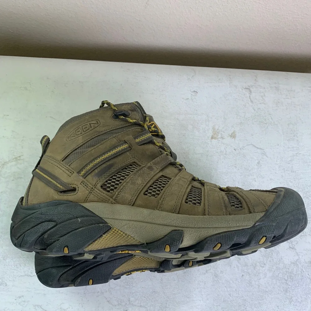 Keen 11.5 Voyageur Mid Hiking Boots Brown Leather Mesh Trail 1008904 - Picture 6 of 10